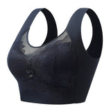 Ice Silk Thin Lace Mesh Panel Plus Size Seamless Vest Bra
