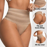 Women's High Waist Shaping Thong Breathable Tummy Control Shapewear Panty