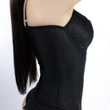 Sorelyne® Satin Jacquard Slim Bodysuit Push Up Lace Cups Thong Body Shaper