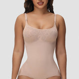 Sorelyne® Sexy Seamless Jacquard Bodysuit Tummy Control Spaghetti Strap Shapewear