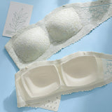 Women's Strapless Lace Non-slip Seamless Wireless Tube Top Bra