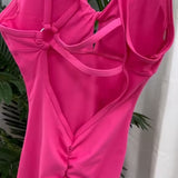 Women's Beautiful Back Sleeveless Elastic Tights Jumpsuit