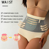 Women's Magnetic Therapy Warm Uterus Panties Seamless High Waist Abdomen Control Briefs