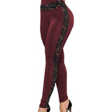 Lace High Waist Hip Lift Mesh Sheer Hollow Out Yoga Gym Jogging Trousers Legging Pants