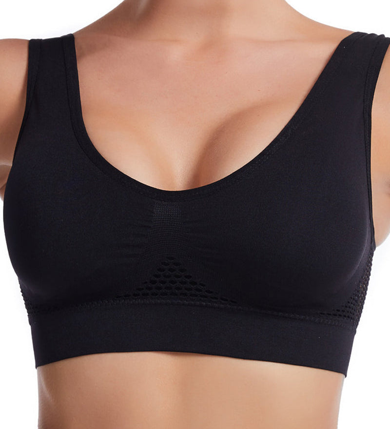 Women's Hollow Out Anti-Sagging High Support Sports Bra Breathable Yoga Top Bras
