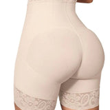 Sorelyne® High Waist Butt Lift Shaper Zipper Short With Lace Trim