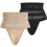 Women's High Waist Shaping Thong Breathable Tummy Control Shapewear Panty