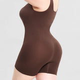Women's Tummy Control Mid-Thigh Seamless Outerwear Bodusuit Shapewear