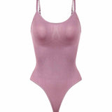 Seamless Round Neck Tummy Control Thong Tank Top Body Shaper Bodysuits