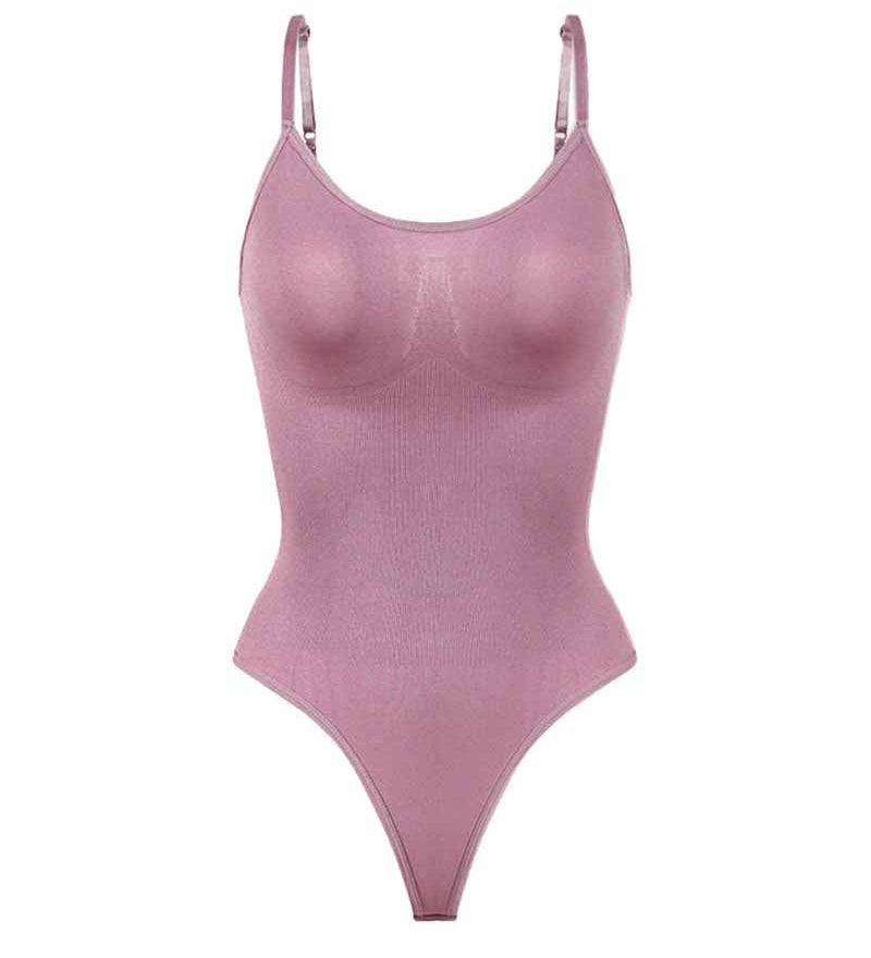 Seamless Round Neck Tummy Control Thong Tank Top Body Shaper Bodysuits
