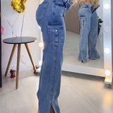 Sorelyne® Women's Zipper Cargo Jeans with Side Slits