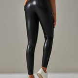 PU leather Pants High Waist Tight Sports Yoga Pants Slim