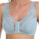 Breathable Lace Front Closure Wire-free Smooth Back Shaping Bra
