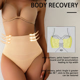 High Waist Sexy Triangle Thong Briefs Tummy Control Shapewear Panties