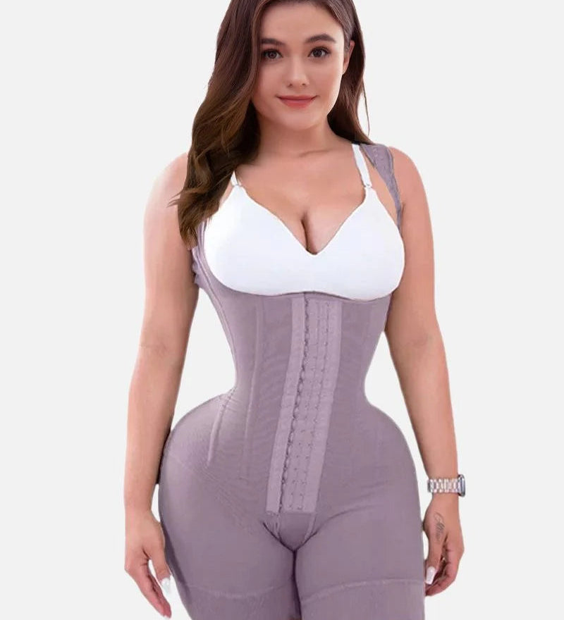 Sorelyne® Firm Compression Tummy Control Shapewear Adjustable Bodysuit Hook and Eye Closure