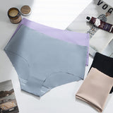 Women's Seamless Ice Silk Breathable Comfortable Triangle Mid-waist Panties