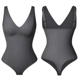 Tummy Control Slim Body Shaper Deep V-Neck Thong Bodysuits