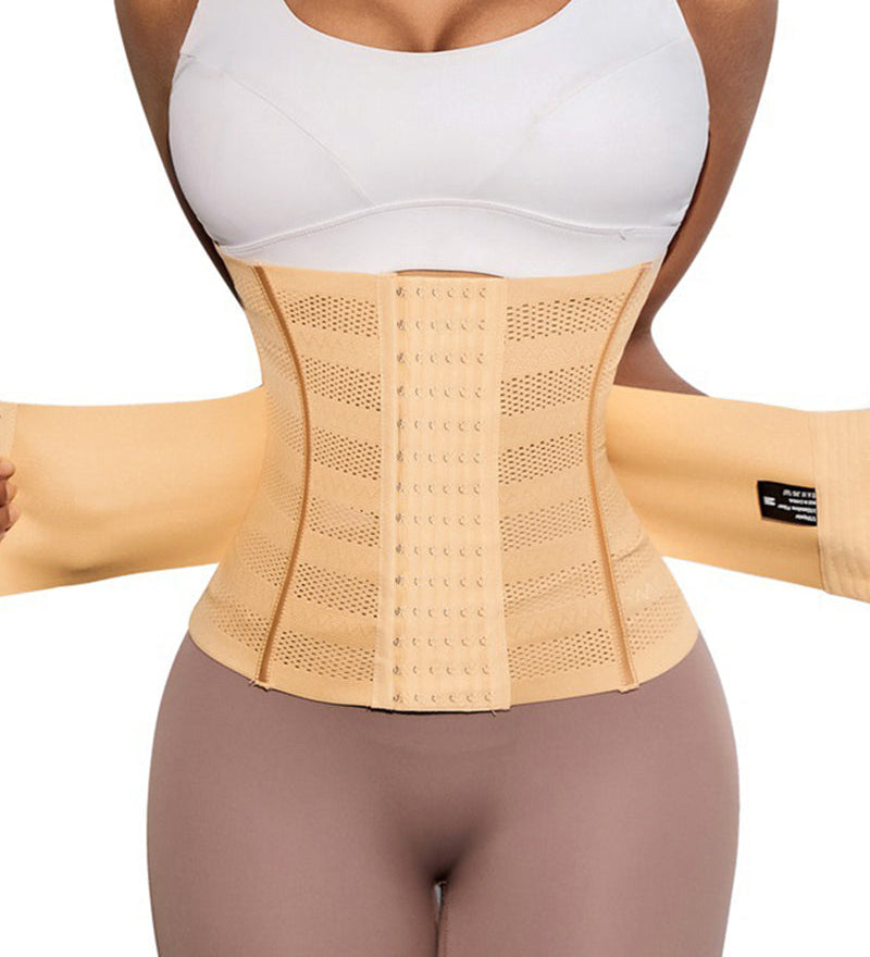 Hollow Breathable Double Belt Waist Trainer Tummy Control Slimming Sports Corset