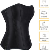 Sorelyne® Women's Satin Lace Up Boned Corset Top Overbust Side Zipper Waist Trainer