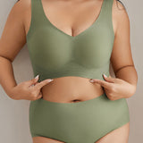 Women's Wirefree Underwear Set Seamless Ultra Comfort Daily Bras With High Waist Panties