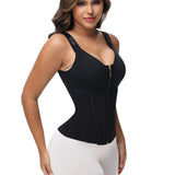 Sorelyne® Women's Boned Latex Zipper Corset Tummy Control Body Shaper Vest With Bra