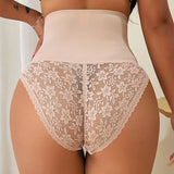 Sorelyne® Front-opening Shapewear with Lace Trimmed Tummy Control Panty
