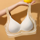 Seamless Contrast Color Wireless Soft Anti-sagging Push Up Sleep Bra