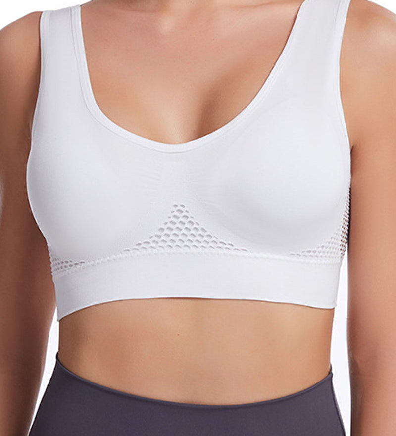 Women's Hollow Out Anti-Sagging High Support Sports Bra Breathable Yoga Top Bras