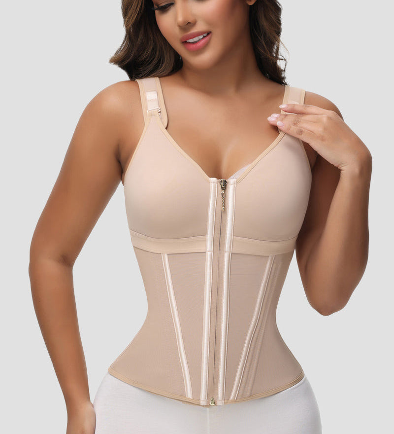 Sorelyne® Girdles Colombianas Zip Front Steel Bone Tummy Control Waist Trainer