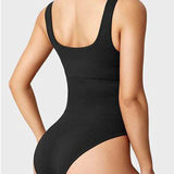 Women's Shapewear Bodysuits Sexy Ribbed Sleeveless Square Neck Tank Tops