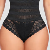 Splicing Lace Hollow High Waist Shapewear Panty Butt Lifter Slimming Thong