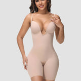 Sorelyne® Women's U Plunge Strapless Tummy Control Bodysuit Low Back Built In Bra Shapewear