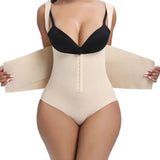 Women Low Back Tummy Control Thong Bodysuit Shapewear with Reinforced belt