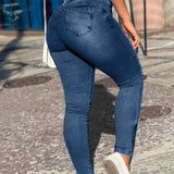 Sexy Old Fashionable Mutil-pocket Cargo Skinny Jeans