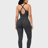 High Compression Zip Front Deep V Adjustable Strap Shapewear Jumpsuit