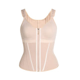 Sorelyne® Women's Boned Latex Zipper Corset Tummy Control Body Shaper Vest With Bra