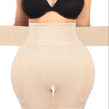High Waist 9-row Adjustable Buckle Belt Shapewear Shorts With Sponge Pads