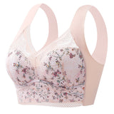 Full Coverage Elegant Floral Lace Push up Wireless Bra