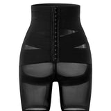 High Waist Stretchy Mesh Shaping Shorts with Adjustable Buckle