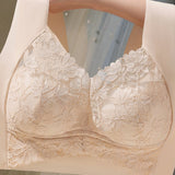Widen Straps Lace Seamless Breathable Wire Free Vest Bra
