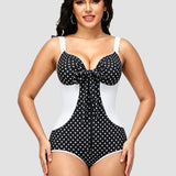 Sorelyne® Shaping V Neck Swimsuit with Zipper and Bow