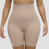 Lace Trimmed High Waist Tummy Control Butt Lift Shaping Shorts