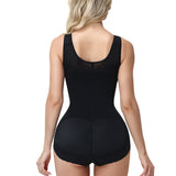Lace V Neck  Adjustable Strap Tummy Control Butt Lifting Zipper Bodysuit