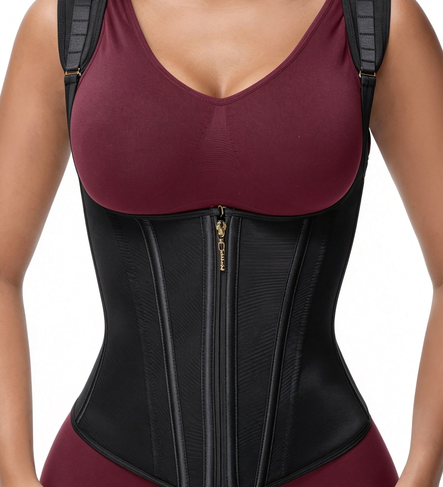 Adjustable Strap Double Compression Hourglass Zipper Waist Trainer Vest