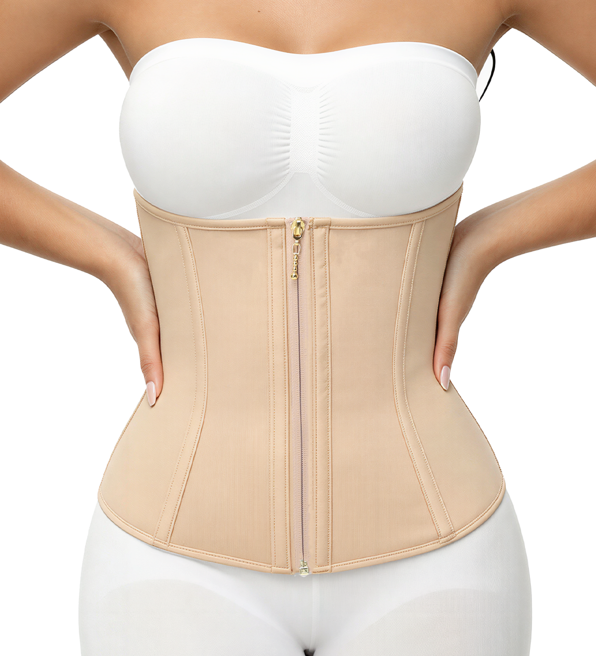 High Compression Front Zipper Multi Hooks Tummy Control  Waist Trainer