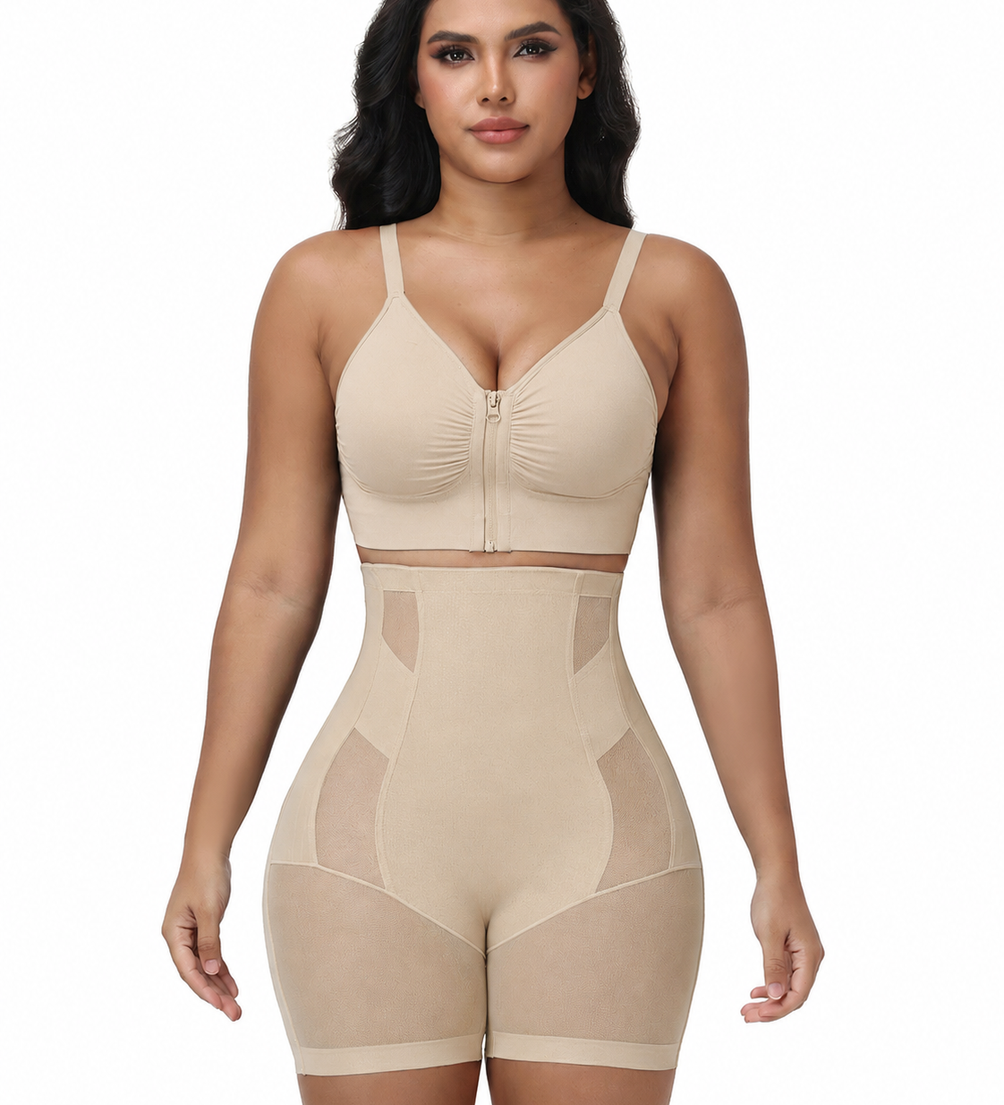 High Waist Seamless Mesh Tummy Control Butt Lifting Shaping Shorts