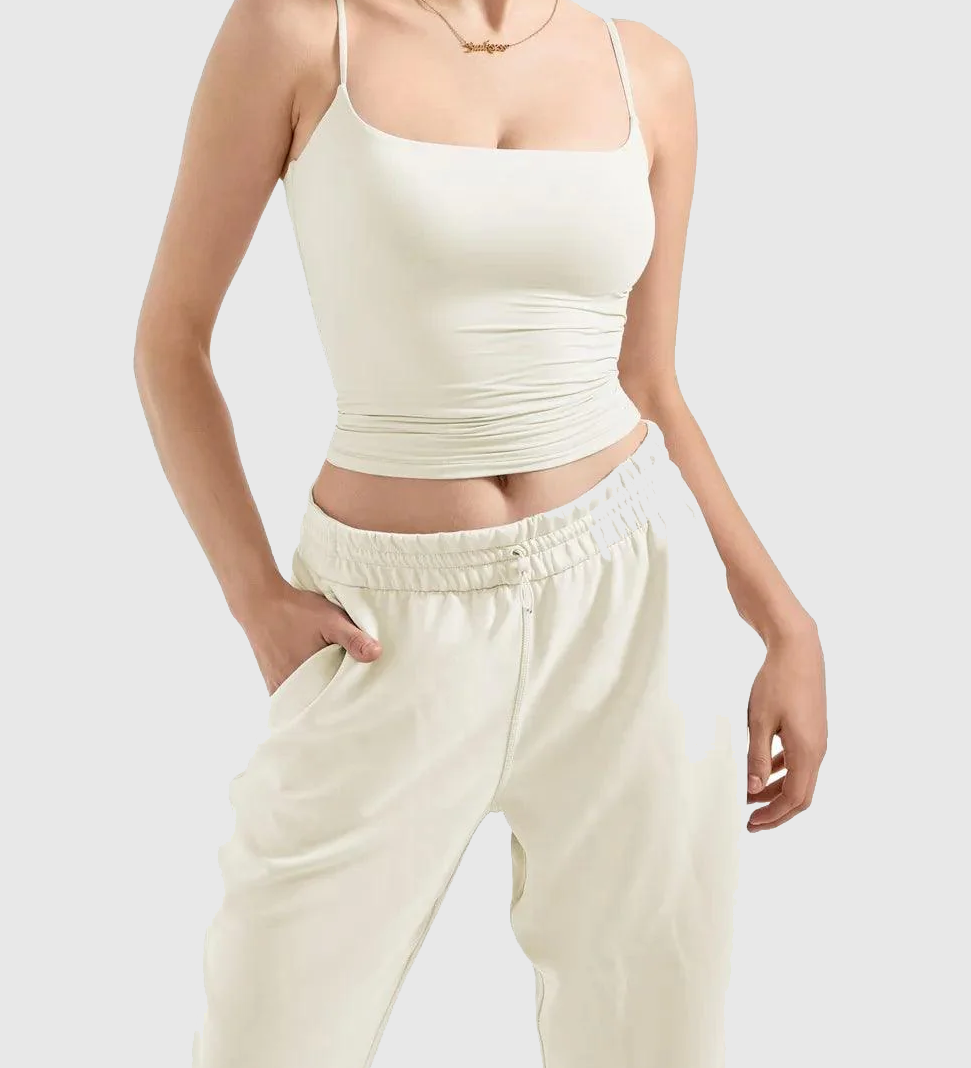 Adjustable Thin Strap Square Neck Padded Seamless Cami Tank Top