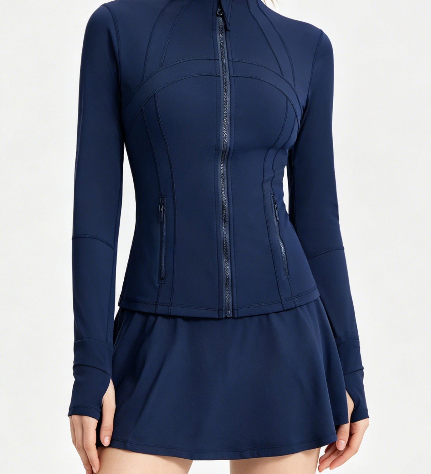 Long Sleeve Cropped Workout Coat Fitted Yoga Jacket