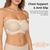 Strapless Non-slip Wireless Bra Padded Push Up Bra