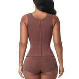 V Neck Underwire Cup Wide Adjustable Strap Zipper Waist Trainer Shaping Vest